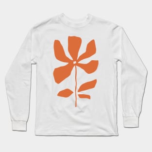 Abstract orange floral inspired by Matisse Long Sleeve T-Shirt